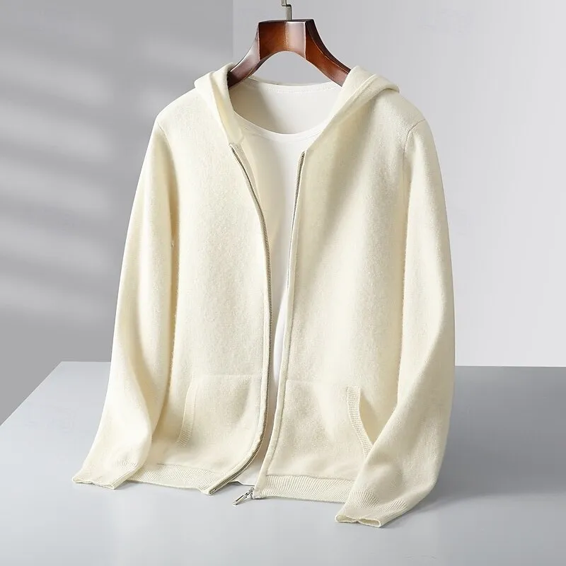 100% Merino Wool Full Zip Sweater