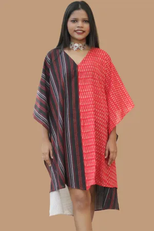 Aasmi | Hi-Lo Kaftan Dress  | Black & Red