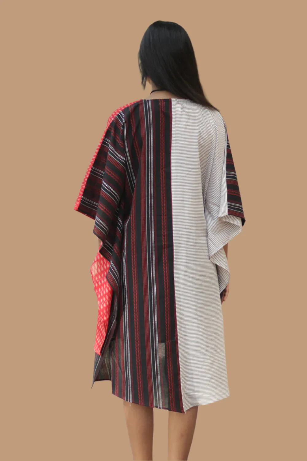 Aasmi | Hi-Lo Kaftan Dress  | Black & Red
