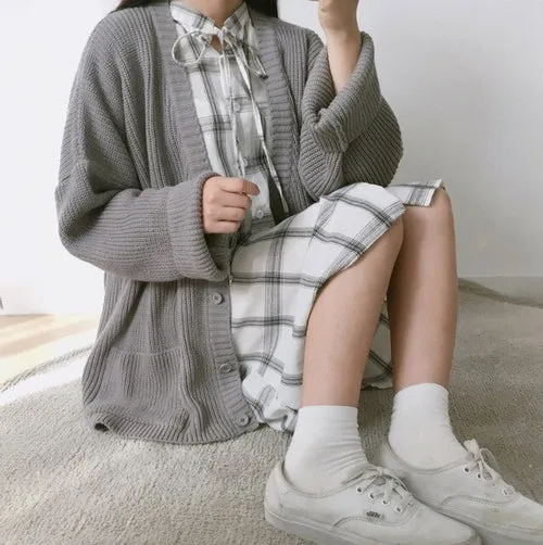 Autumn Winter Warm Women Oversized Knitting Cardigan