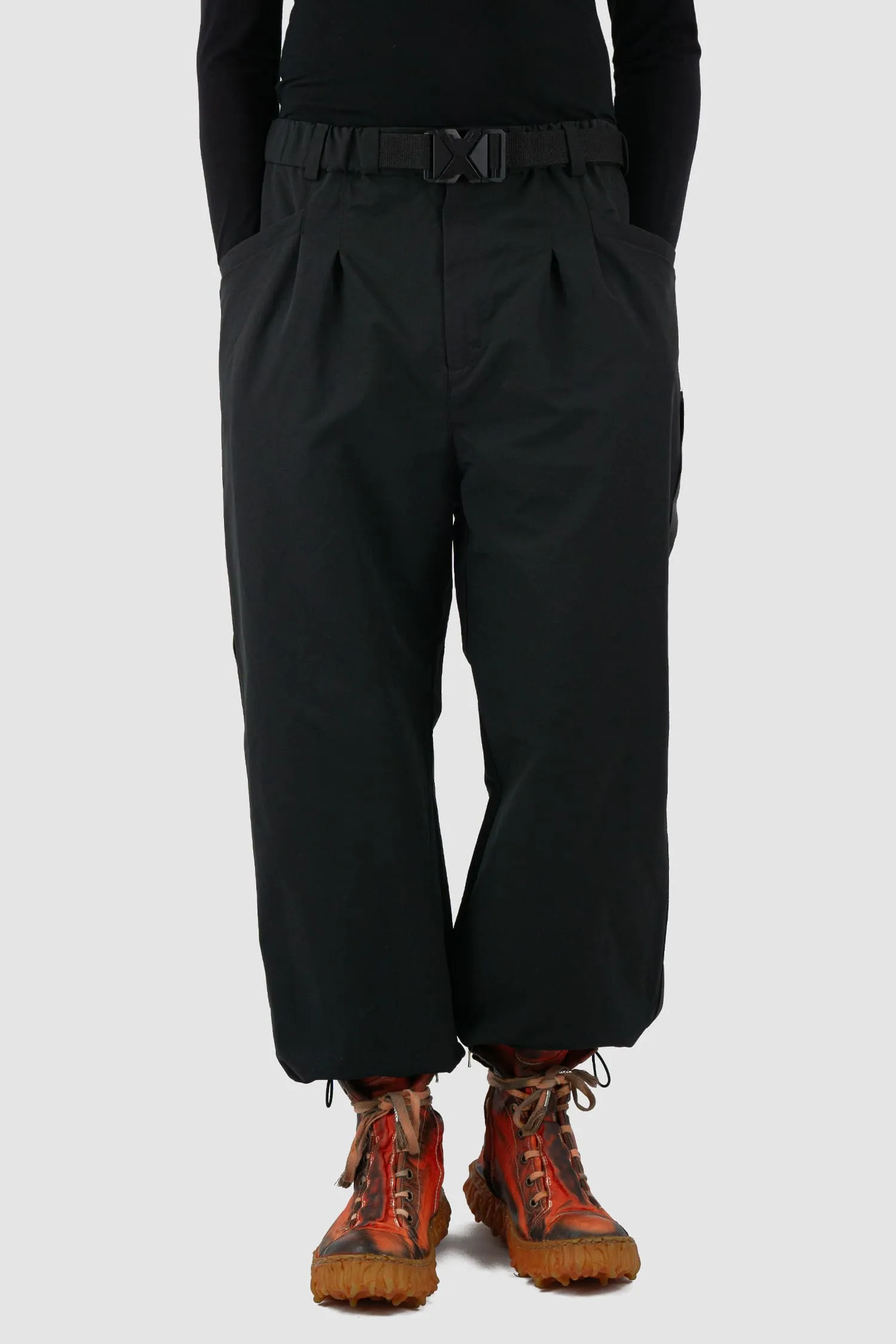 Belted Utility Pants With Side Straps