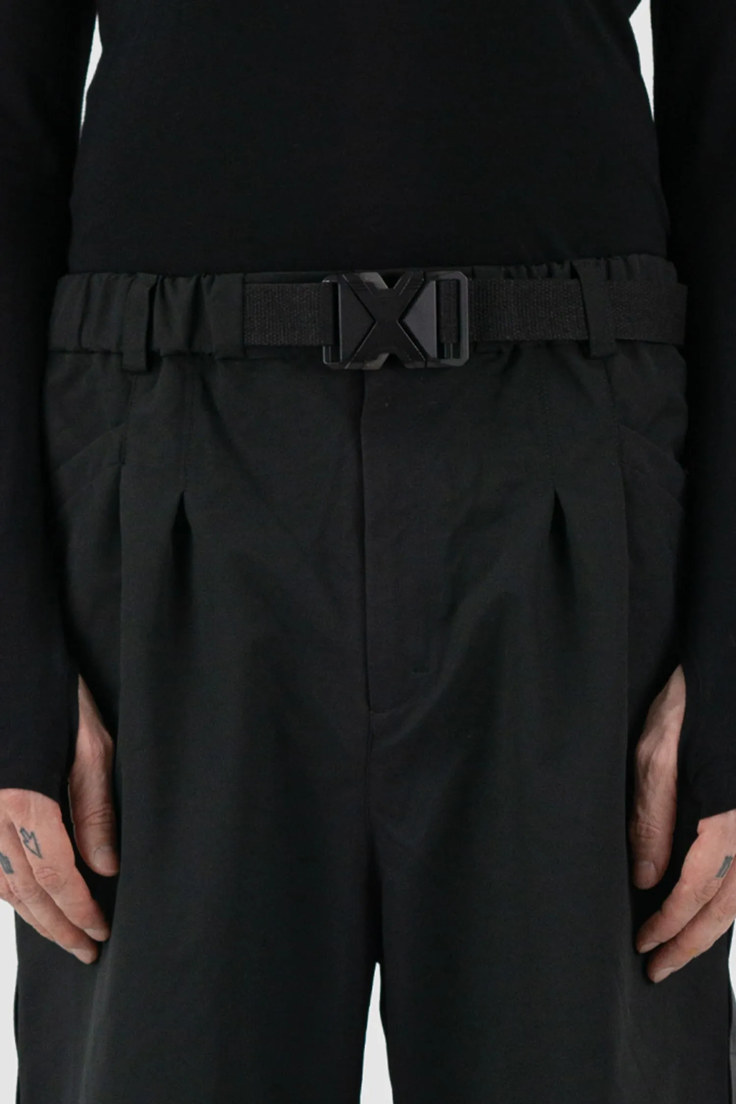 Belted Utility Pants With Side Straps