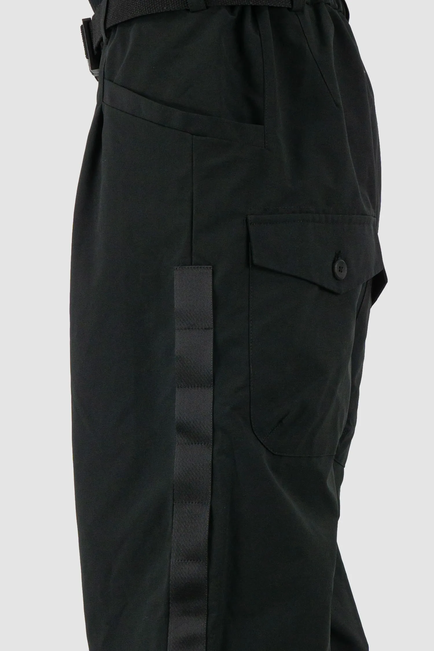 Belted Utility Pants With Side Straps