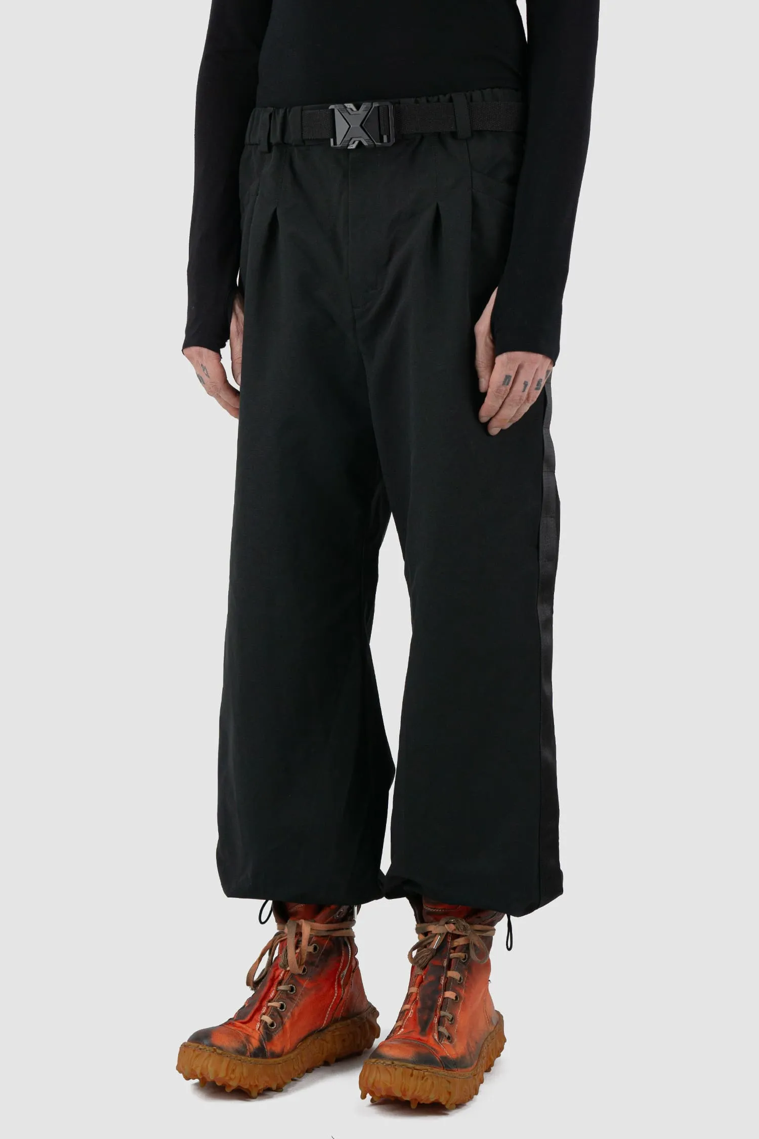 Belted Utility Pants With Side Straps