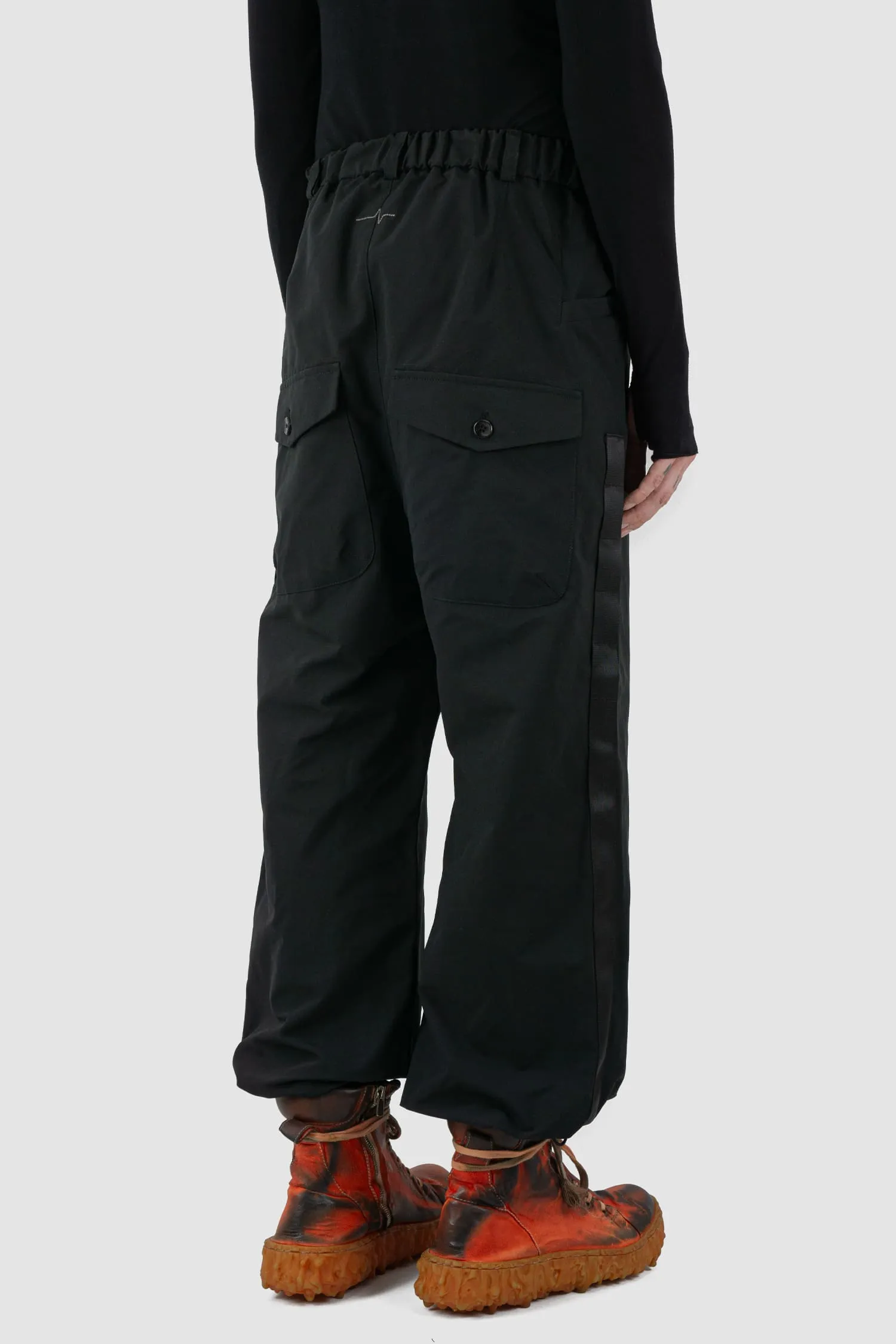 Belted Utility Pants With Side Straps