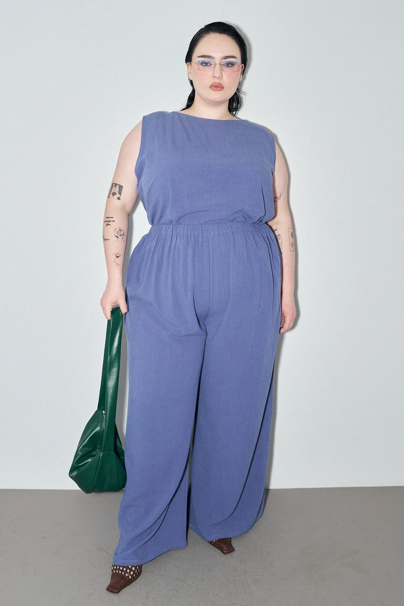 Blue Soft Linen Pants