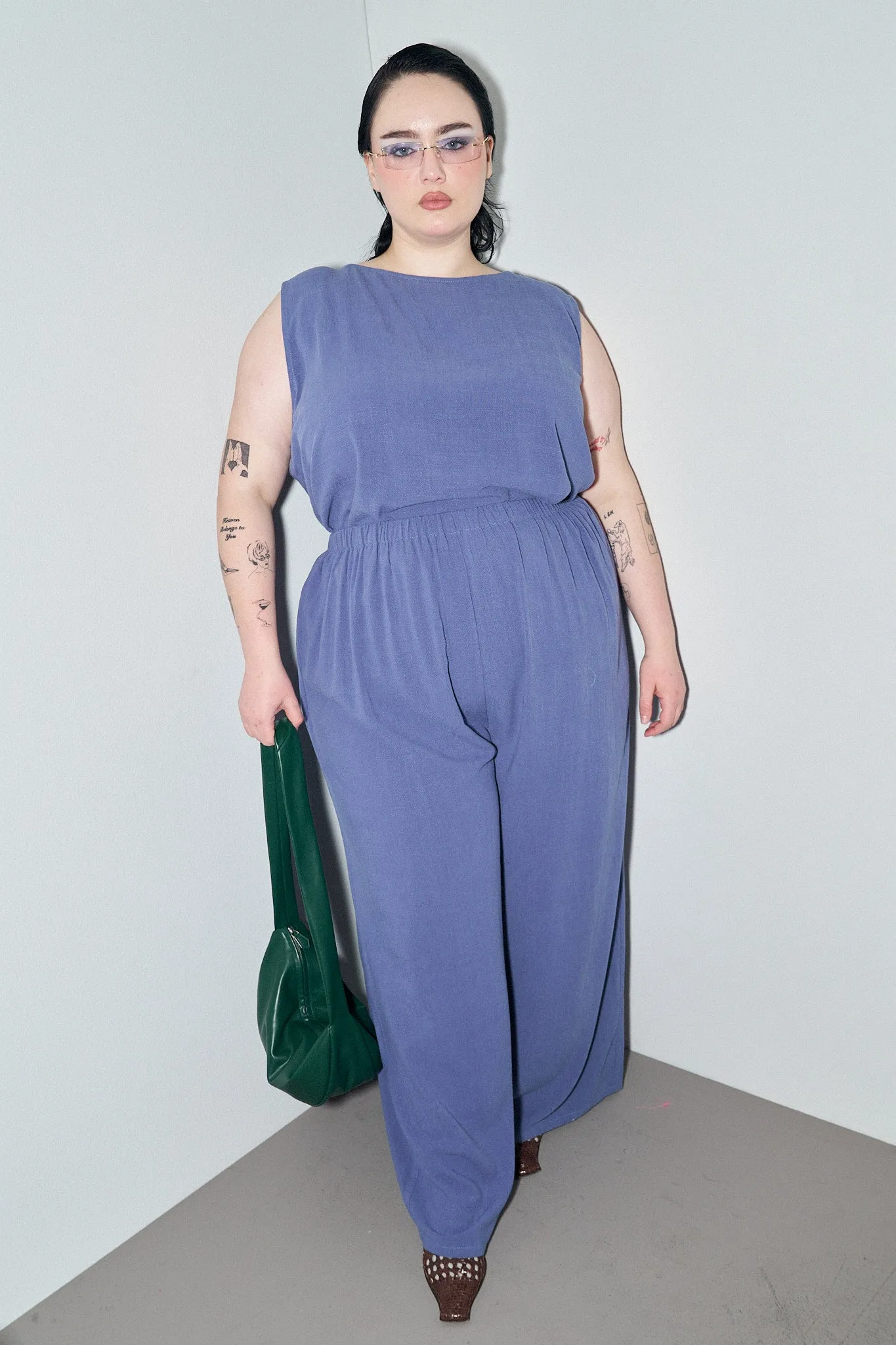 Blue Soft Linen Pants