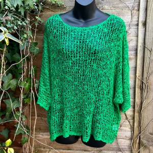 Breezy Emerald Green Bohemian Popcorn Cover Up