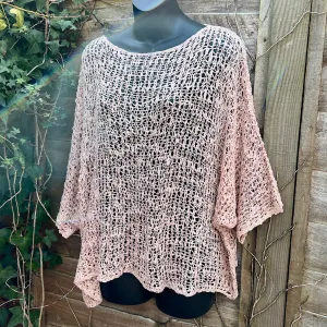 Breezy Pale Pink Bohemian Popcorn Cover Up