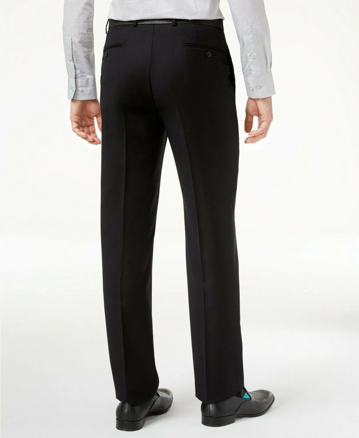 Calvin Klein Mens Skinny fit Dress Pants Pants 30 / 32 Black Solid Stretch
