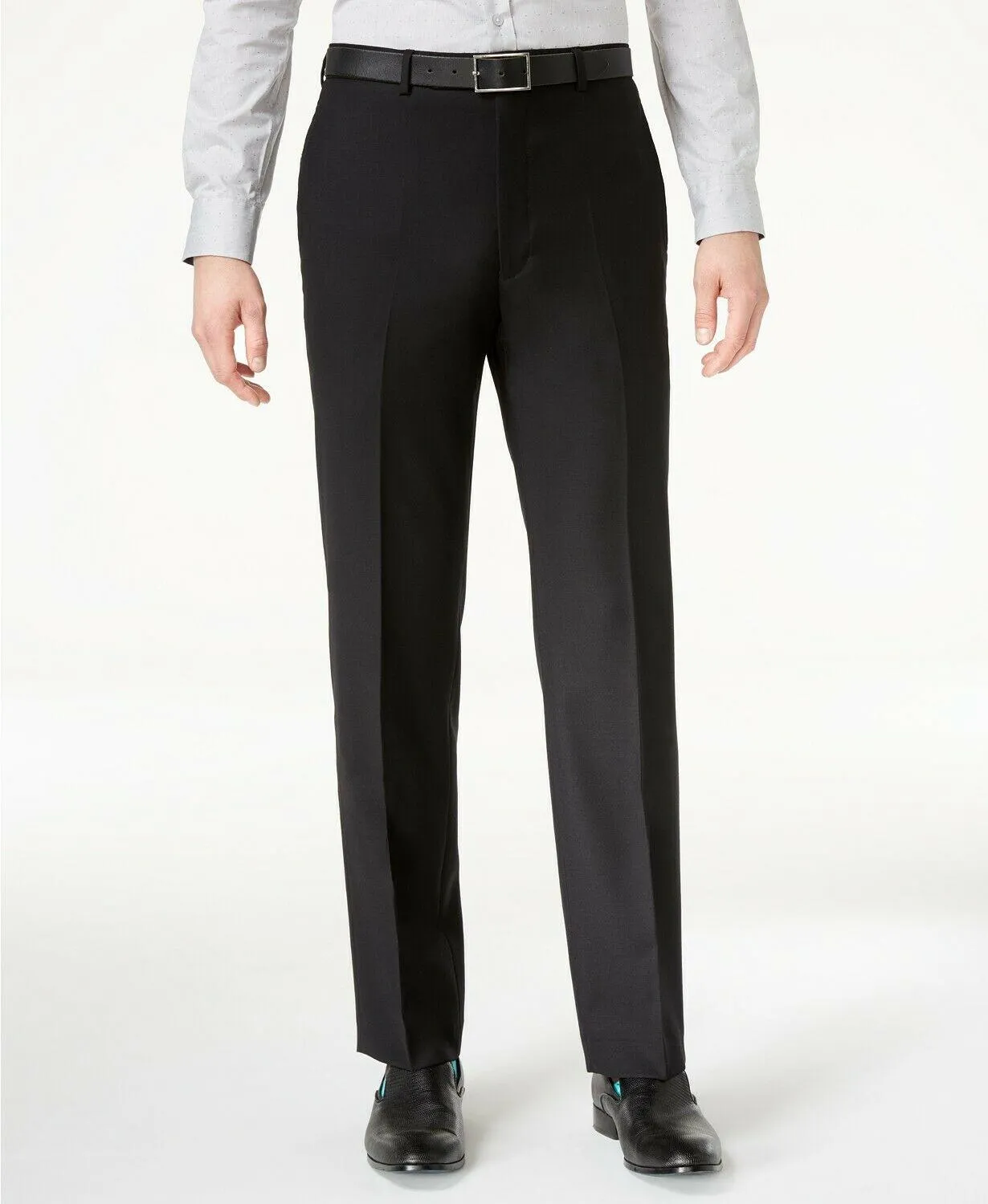 Calvin Klein Mens Skinny fit Dress Pants Pants 30 / 32 Black Solid Stretch