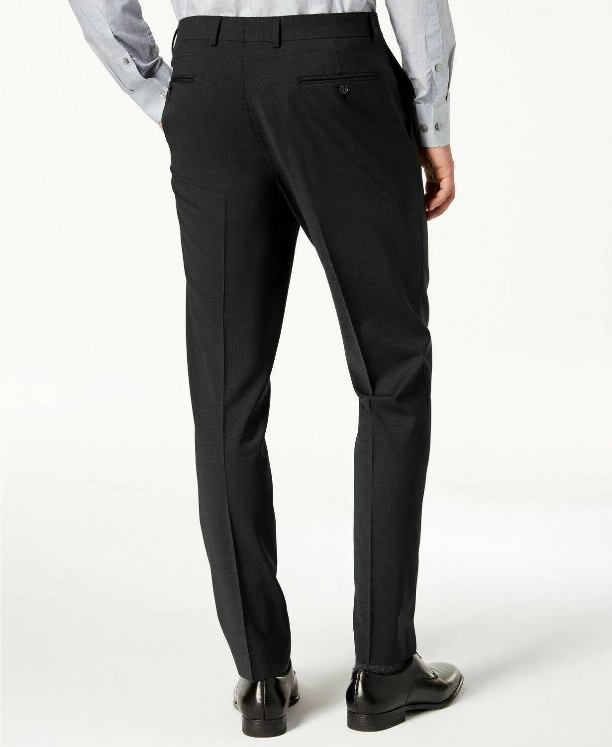 Calvin Klein Mens Skinny fit Dress Pants Pants 38 / 32 Black Solid Stretch