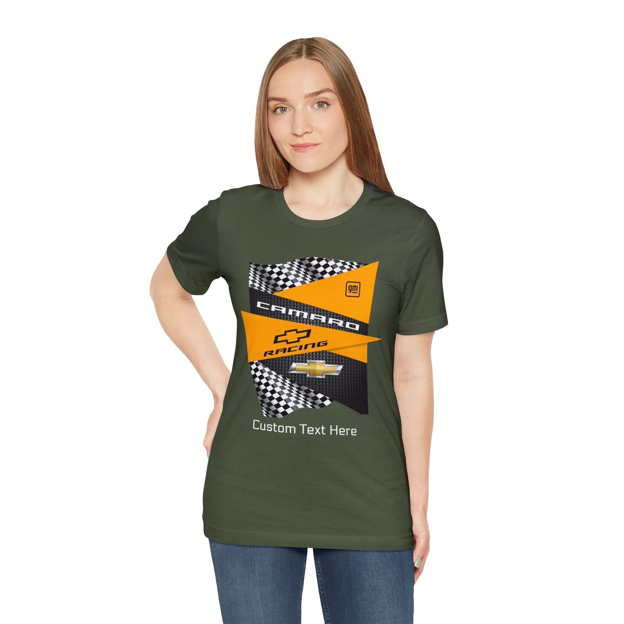 Camaro Yellow Checkered Personalized Jersey Short Sleeve Tee