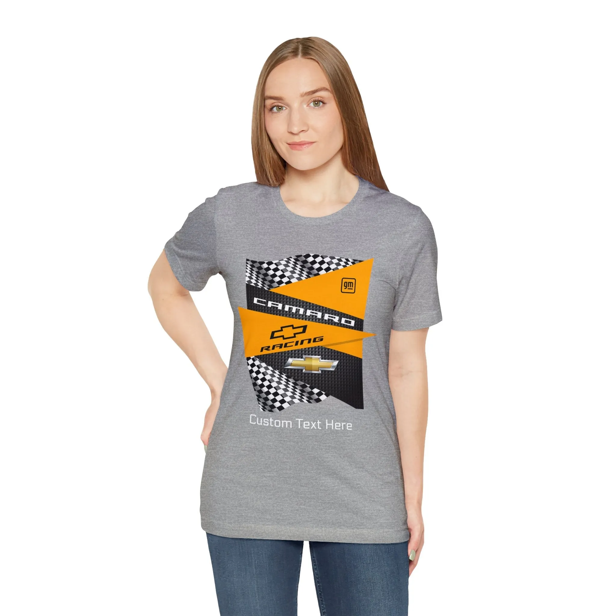 Camaro Yellow Checkered Personalized Jersey Short Sleeve Tee