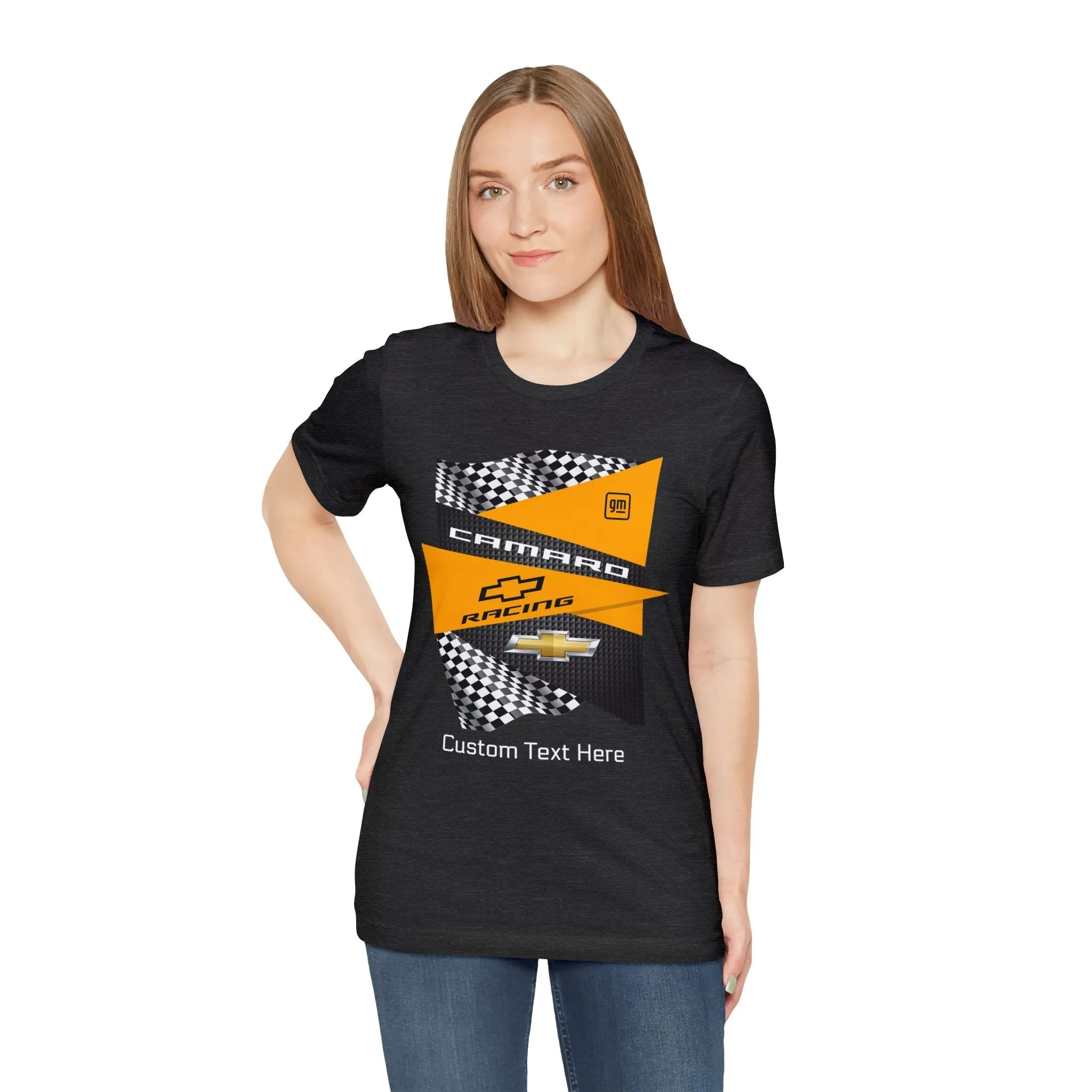 Camaro Yellow Checkered Personalized Jersey Short Sleeve Tee