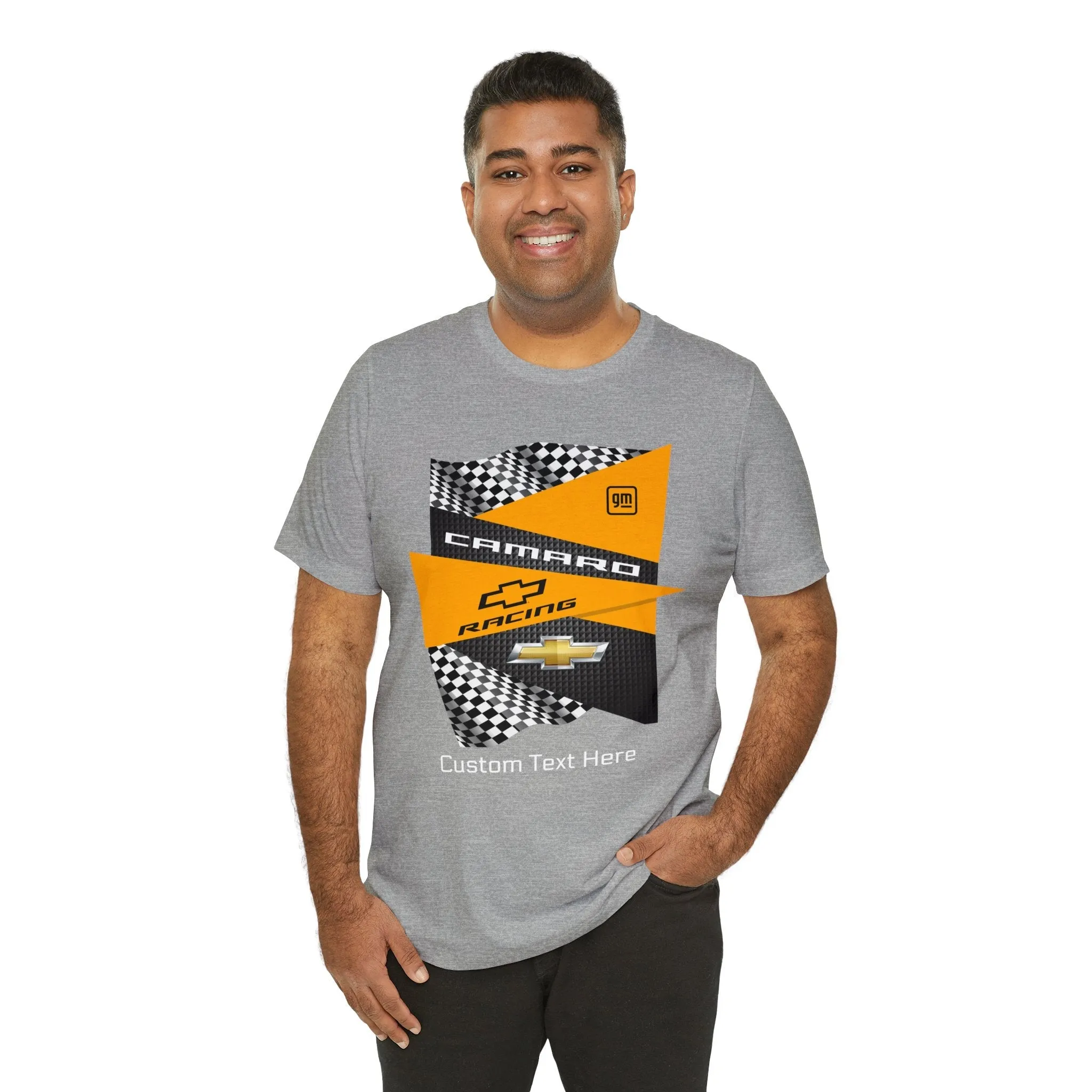 Camaro Yellow Checkered Personalized Jersey Short Sleeve Tee