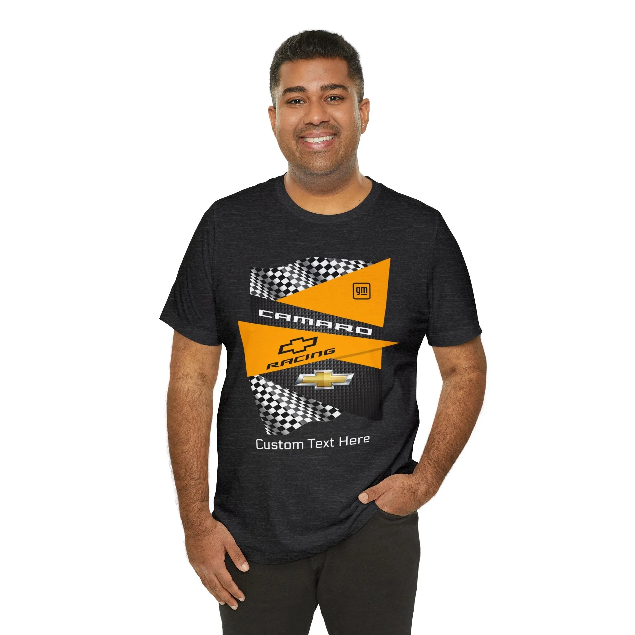 Camaro Yellow Checkered Personalized Jersey Short Sleeve Tee
