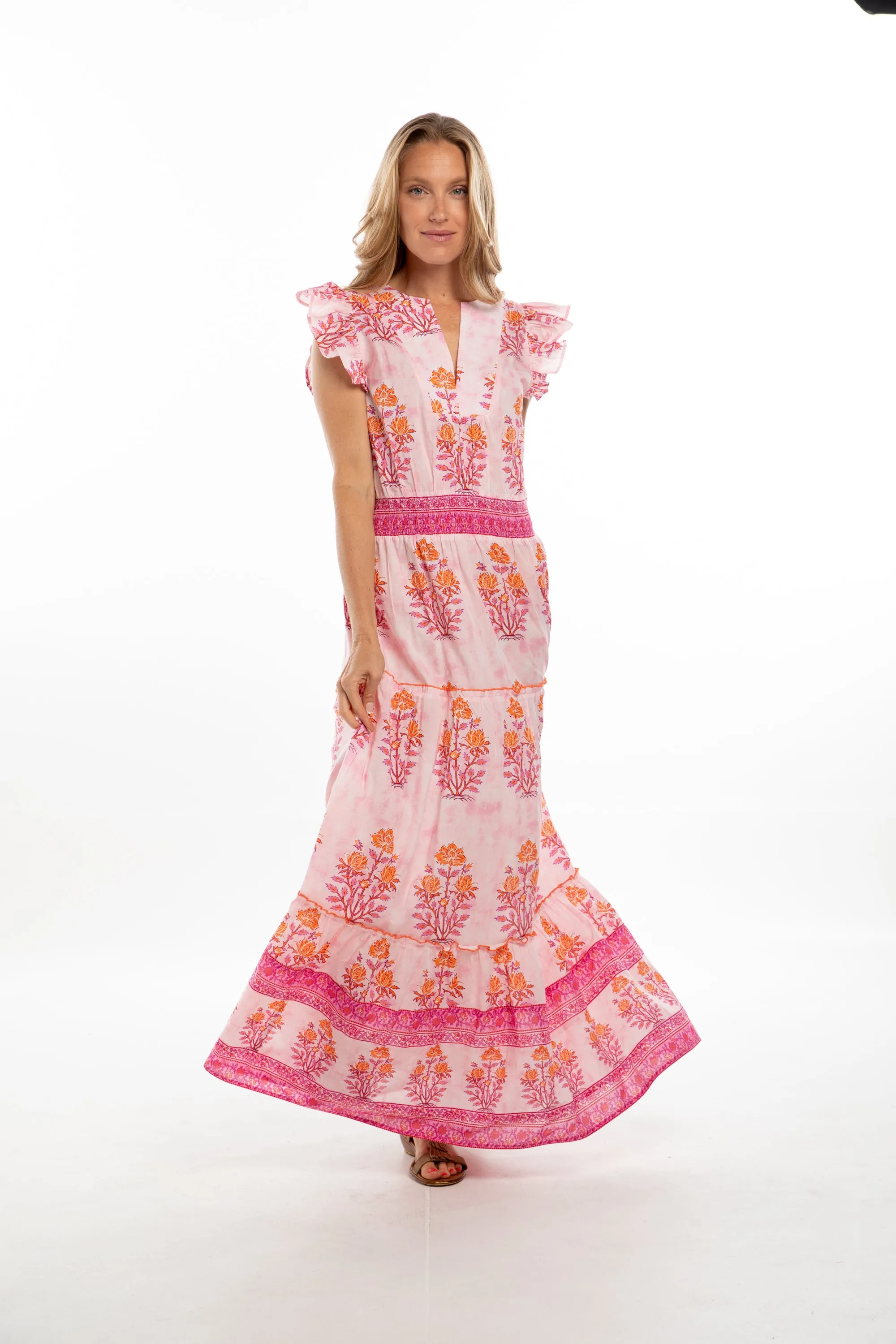 Caro Dress. Pink / Orange