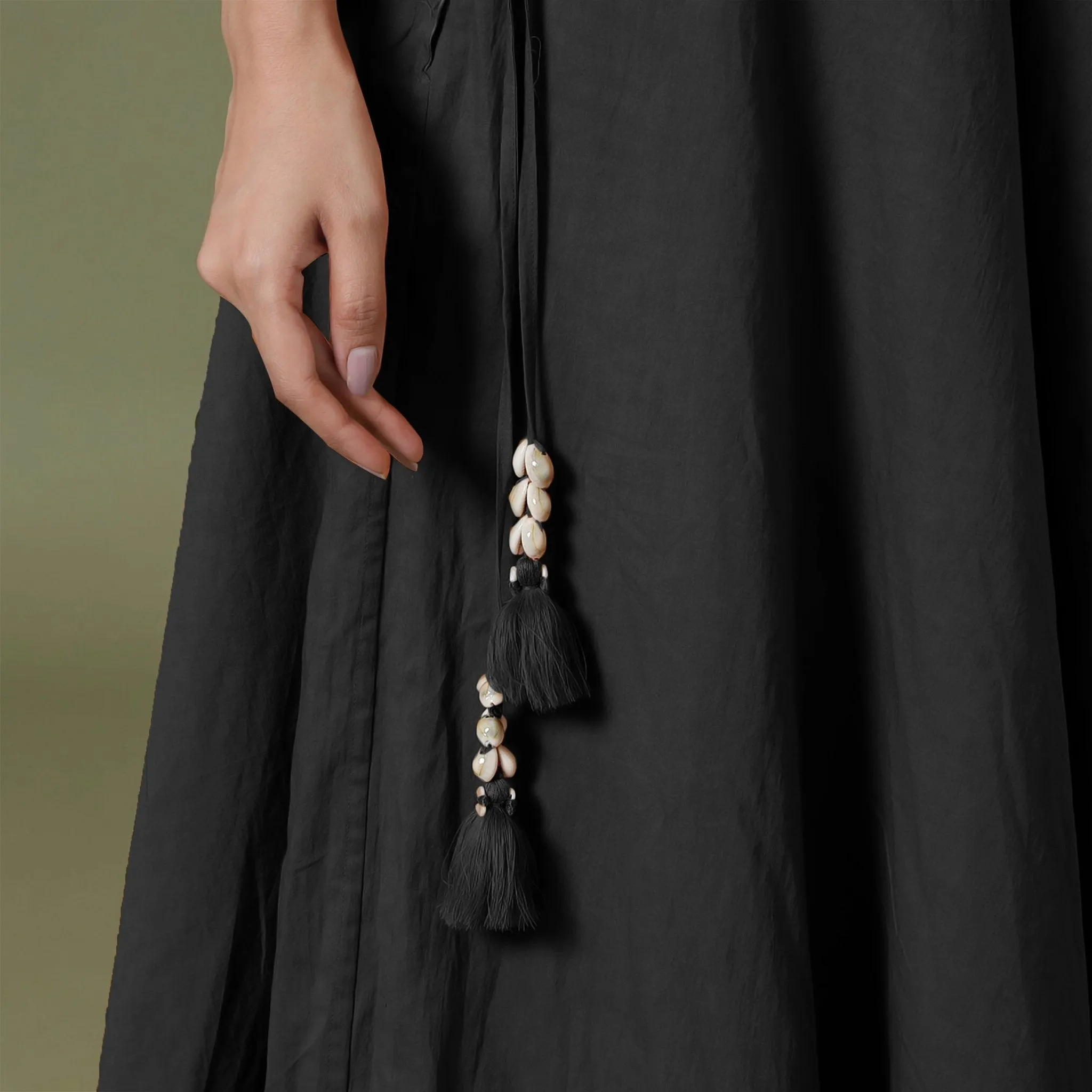 Convertible 3-Way Black Cotton Skirt Dress