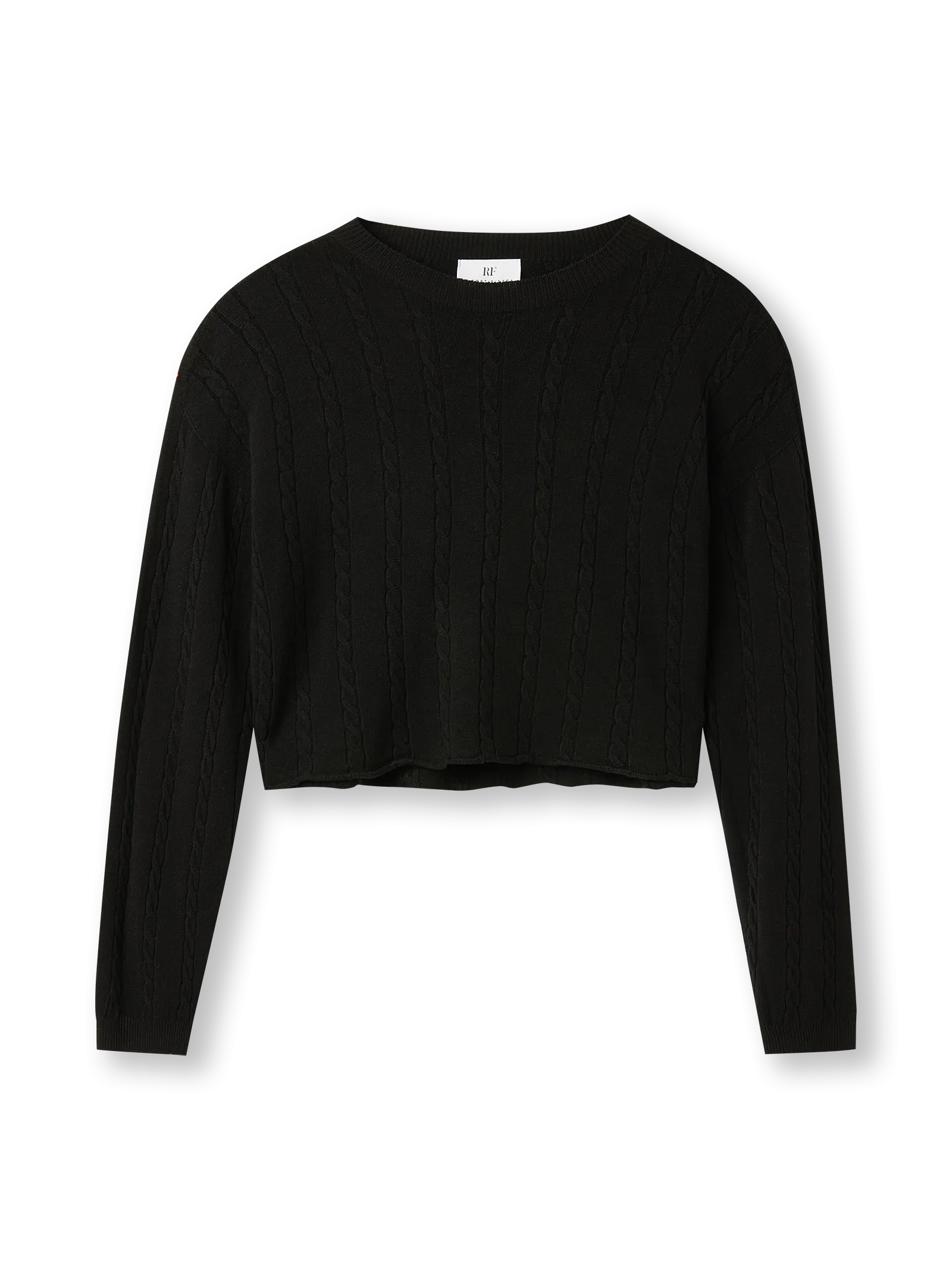 Cropped Cable Sweater | black