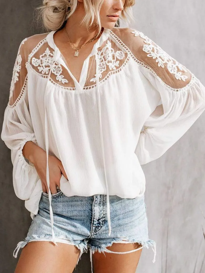 Elegant New Design Lace Blouses