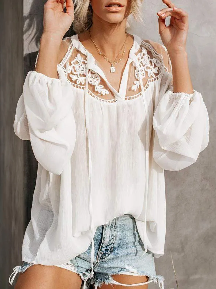 Elegant New Design Lace Blouses