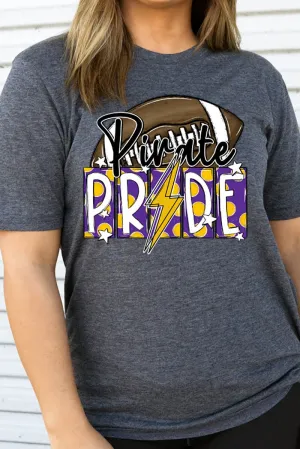 Football Pride Pirate Purple & Gold Adult Soft-Tek Blend T-Shirt