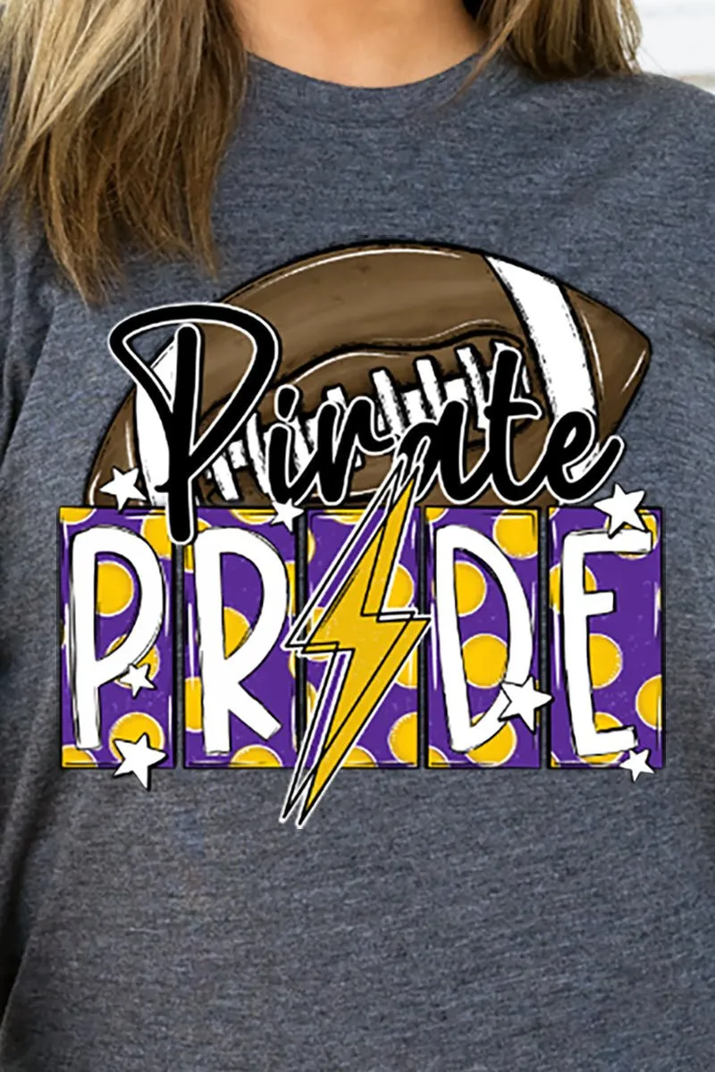 Football Pride Pirate Purple & Gold Adult Soft-Tek Blend T-Shirt