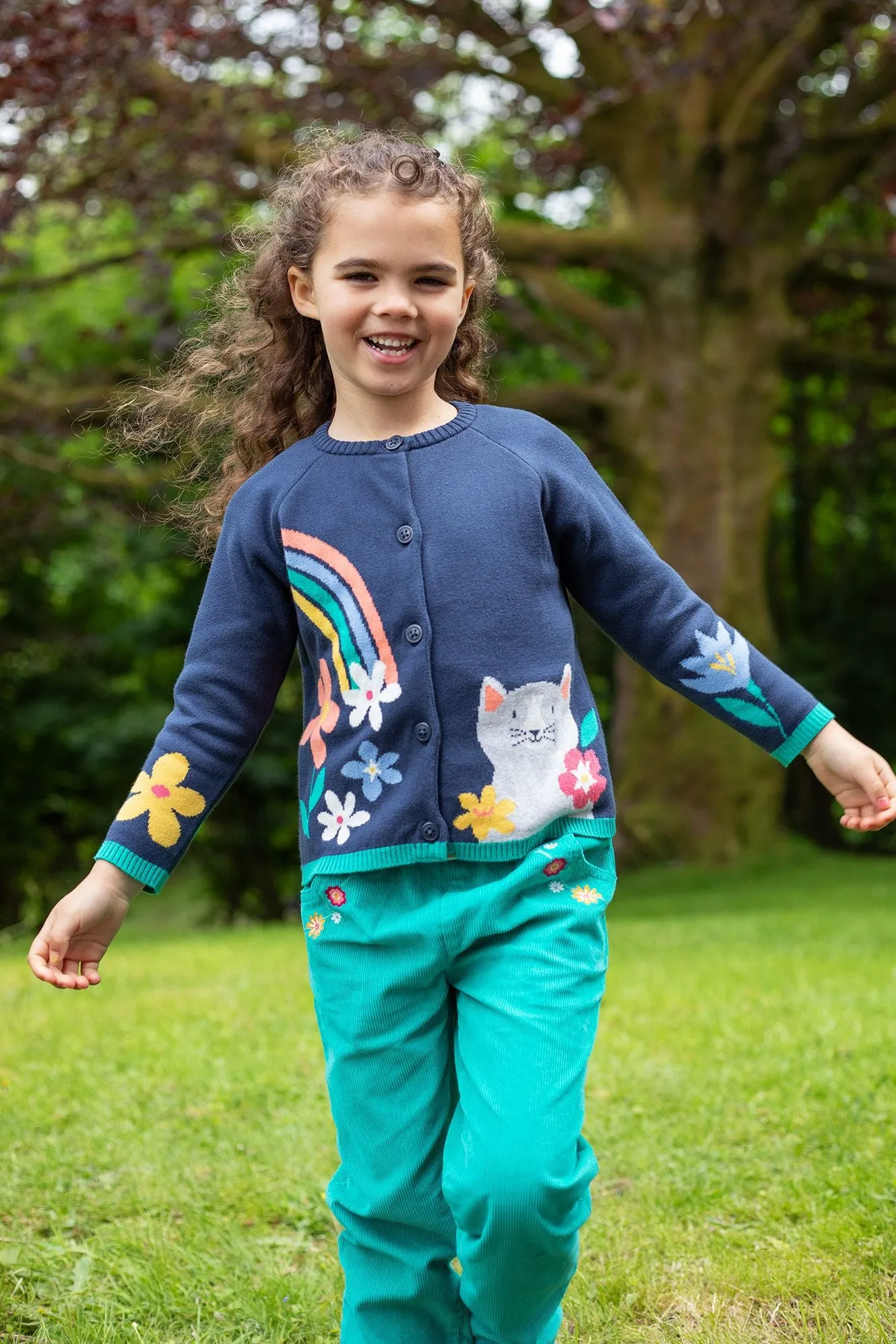 Frugi Reva Infant Cardigan Navy Cat