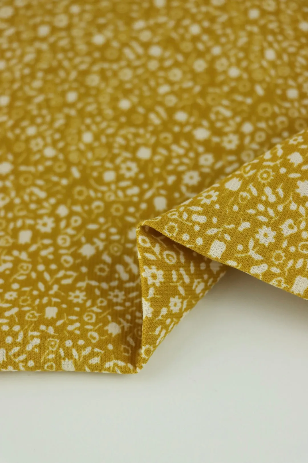 Golden Hour Floral 100% Organic Cotton Textured Woven