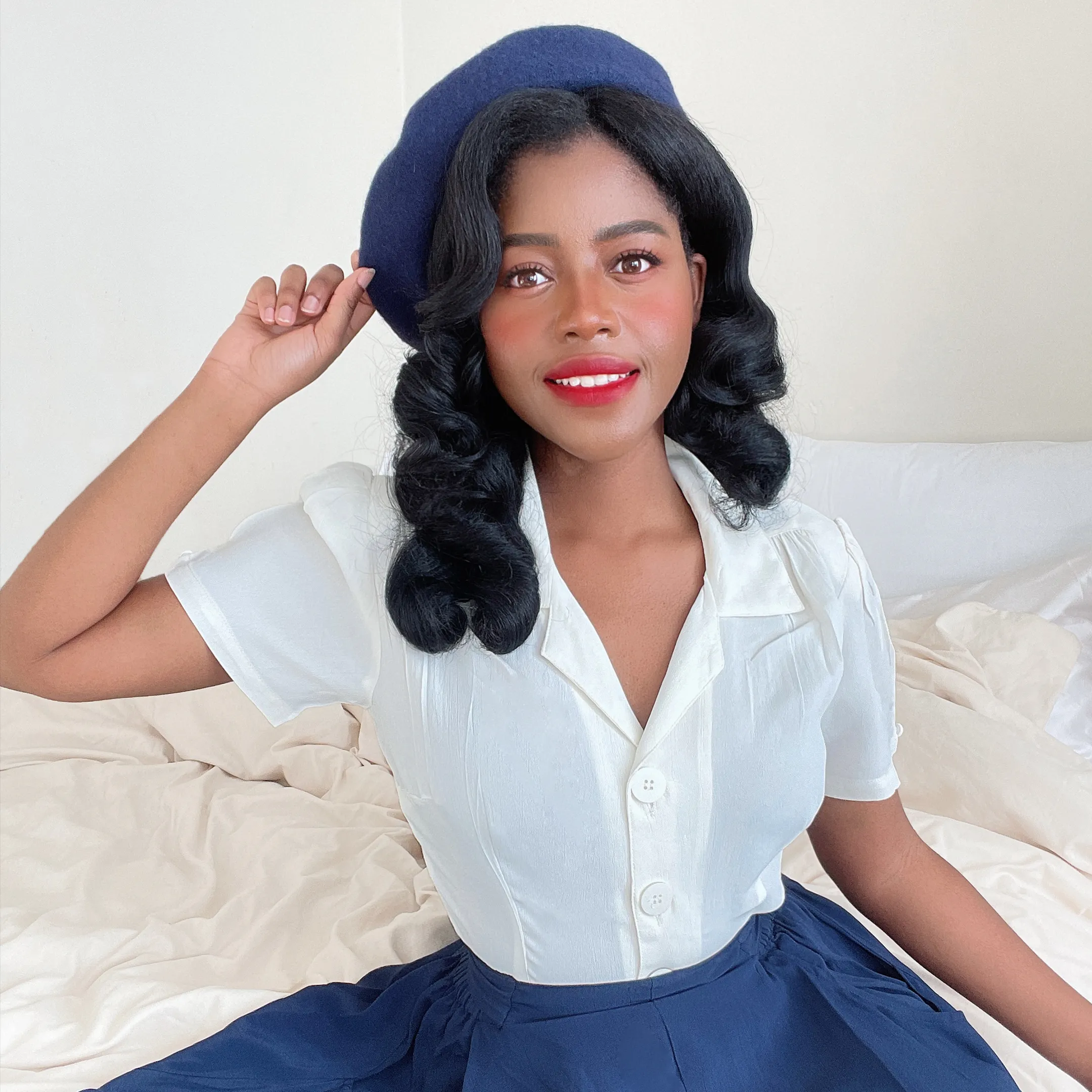 Grace Blouse in French Navy