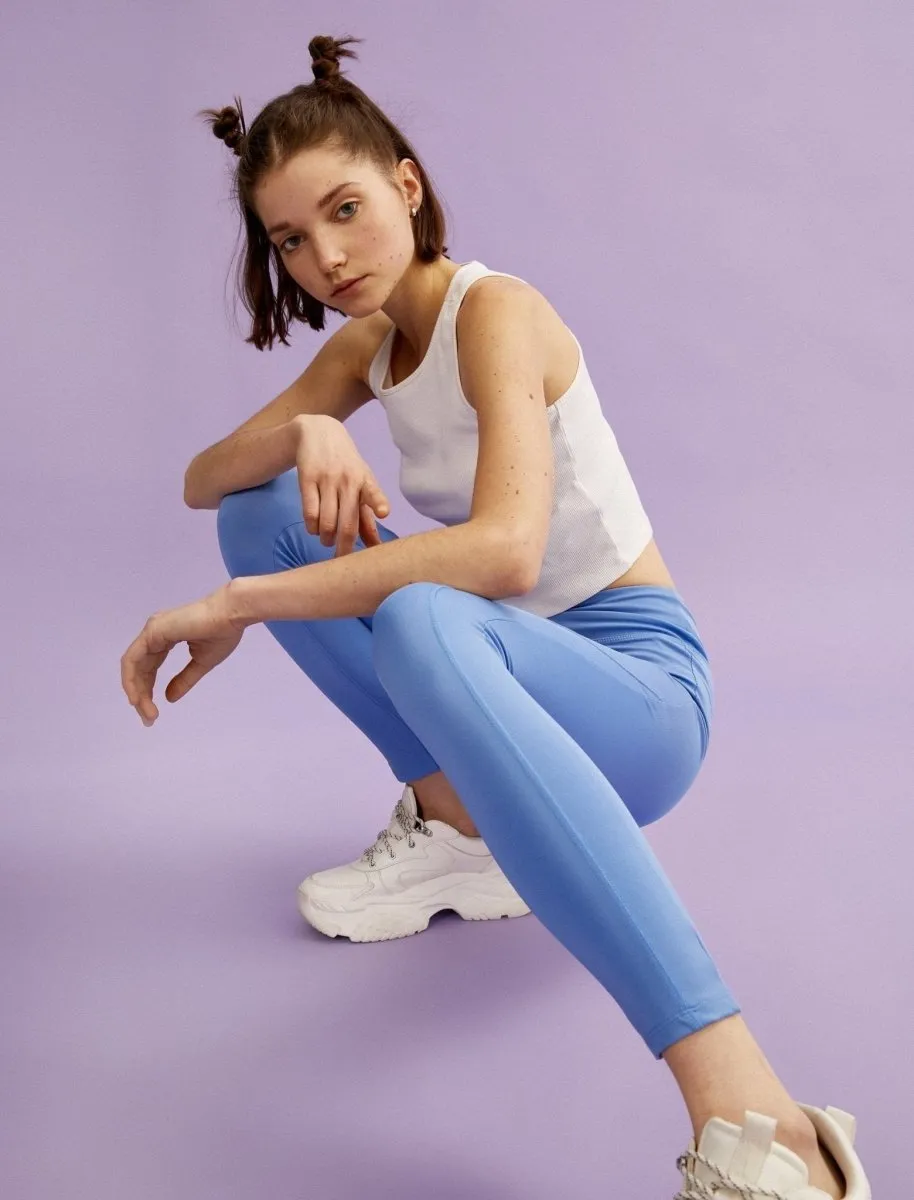 High Rise Leggings in Blue