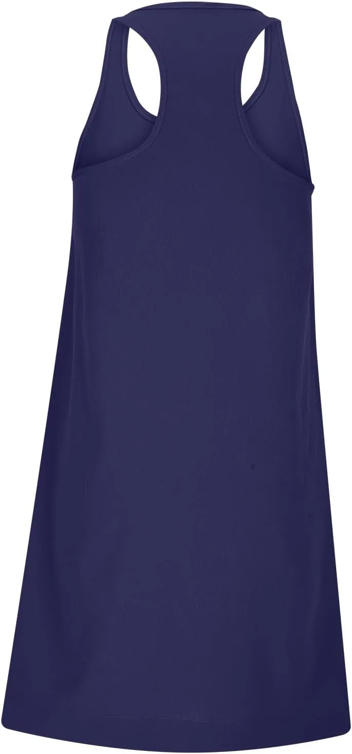 hlysgo Womens Babydoll Dresses Summer Casual Loose Fit Beach Sundress Trendy Sleeveless Crew Neck Mini Dress with Pockets