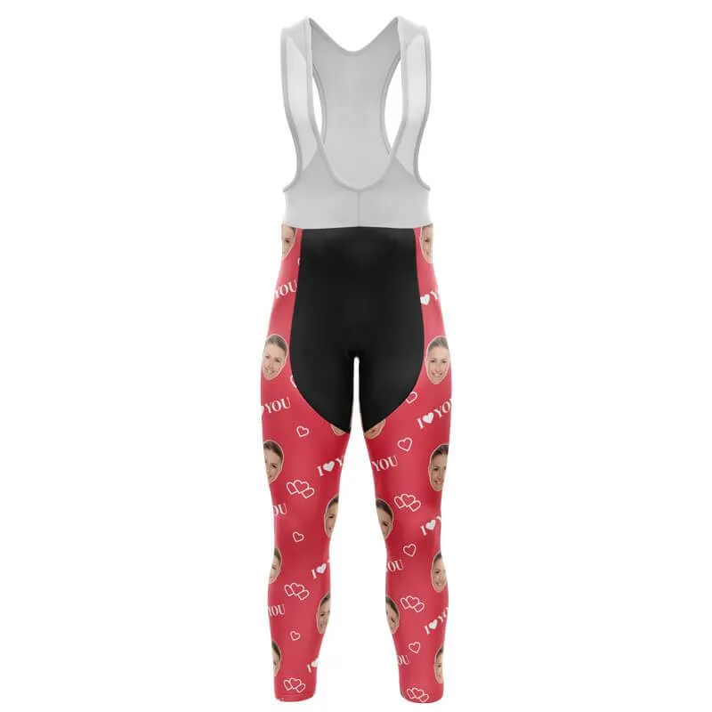 I love you Custom Face Bib Pants (Red)