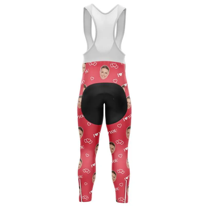 I love you Custom Face Bib Pants (Red)