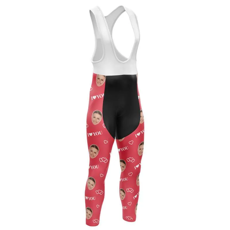 I love you Custom Face Bib Pants (Red)