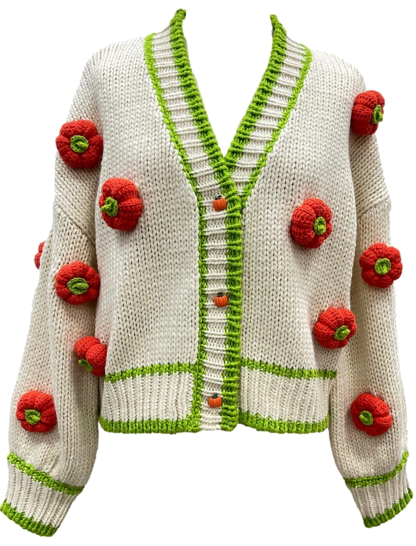 KNITTED PUPMKIN CARDIGAN