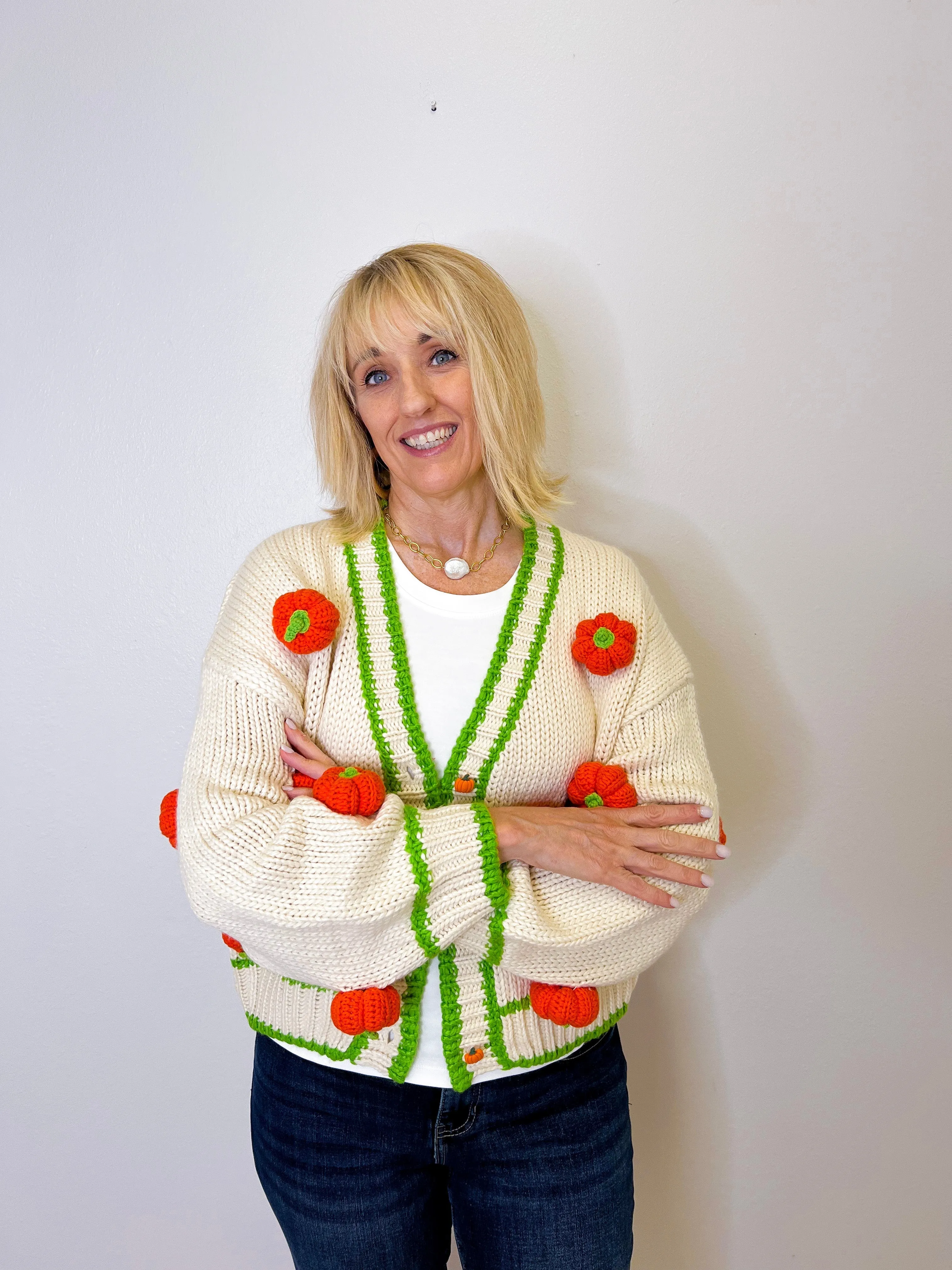 KNITTED PUPMKIN CARDIGAN
