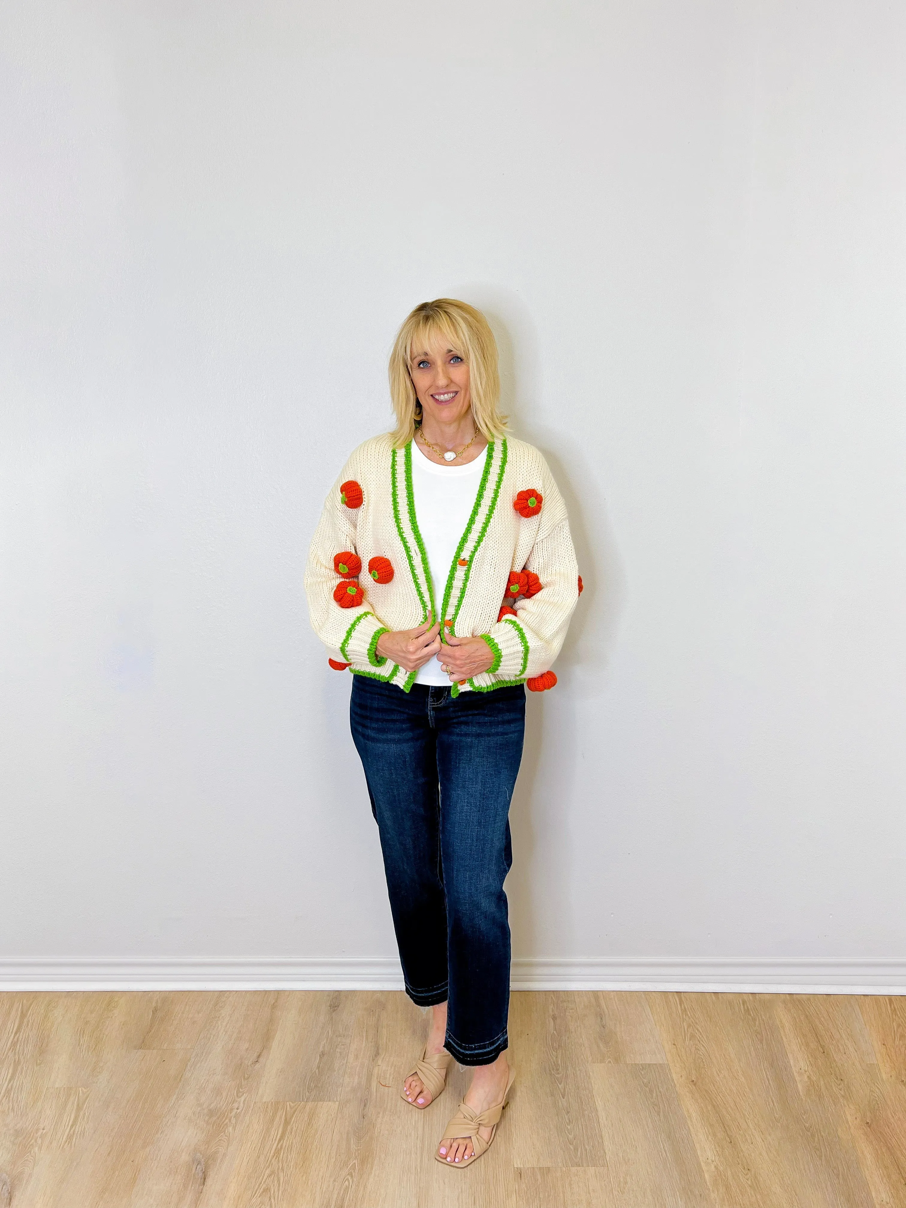 KNITTED PUPMKIN CARDIGAN