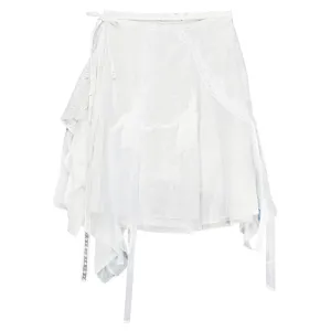 LAYERED WRAP SKIRT / WHITE