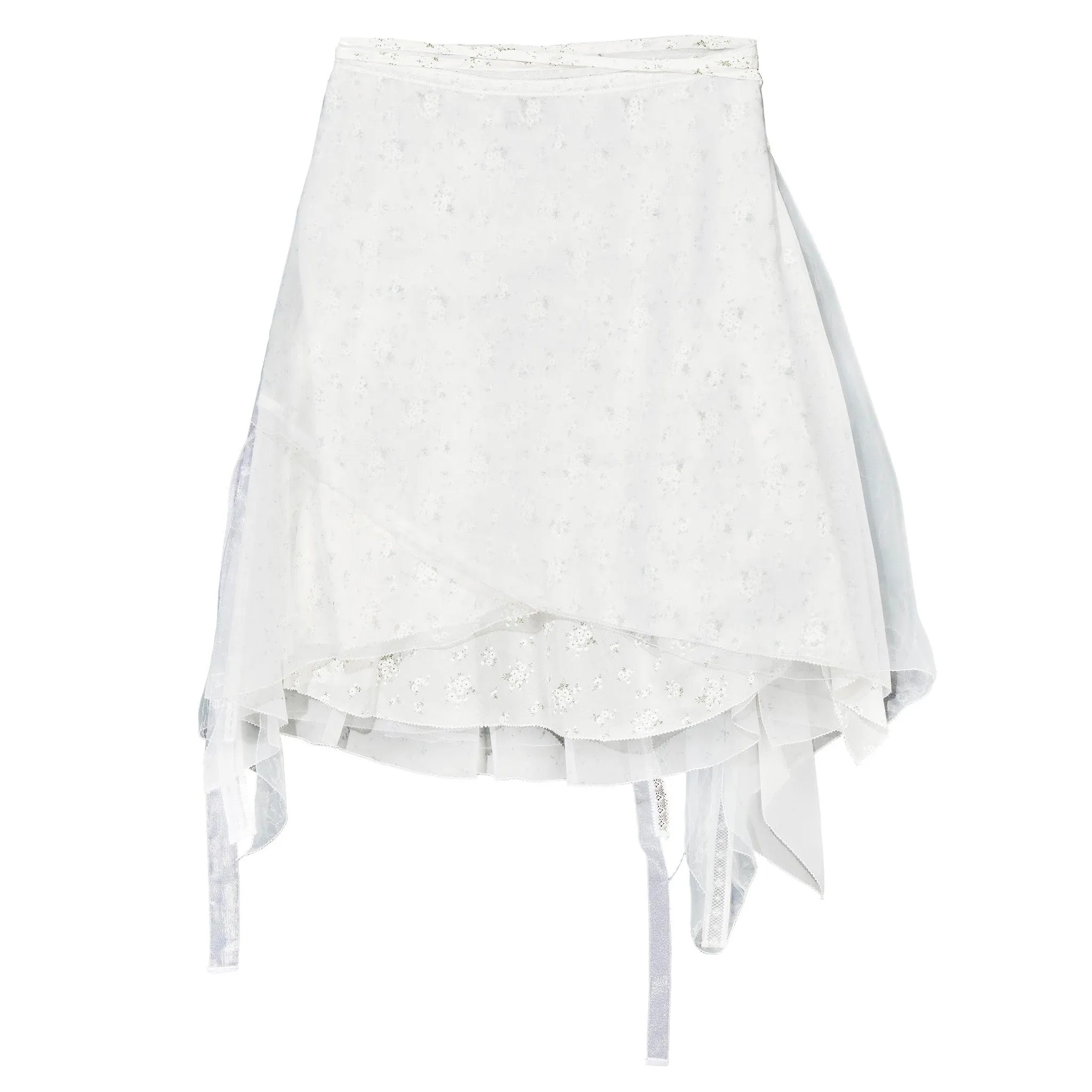 LAYERED WRAP SKIRT / WHITE
