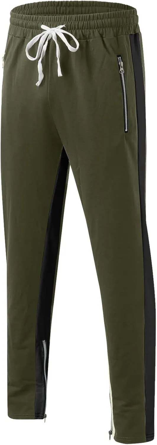 Mens Workout Cargo Sweatpants Casual Pants Drawstring Sweat Jogging Cargo with Pockets Joggers Long Sports Active for