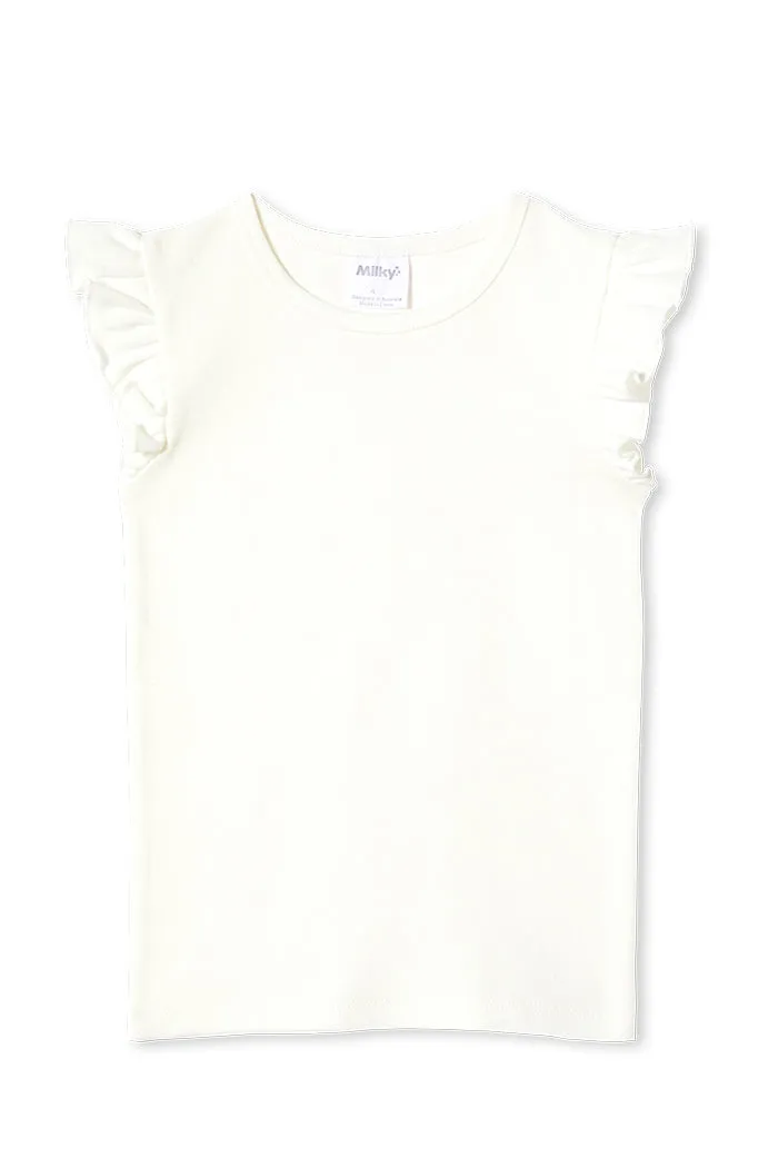 Milky Girl White Rib Tee