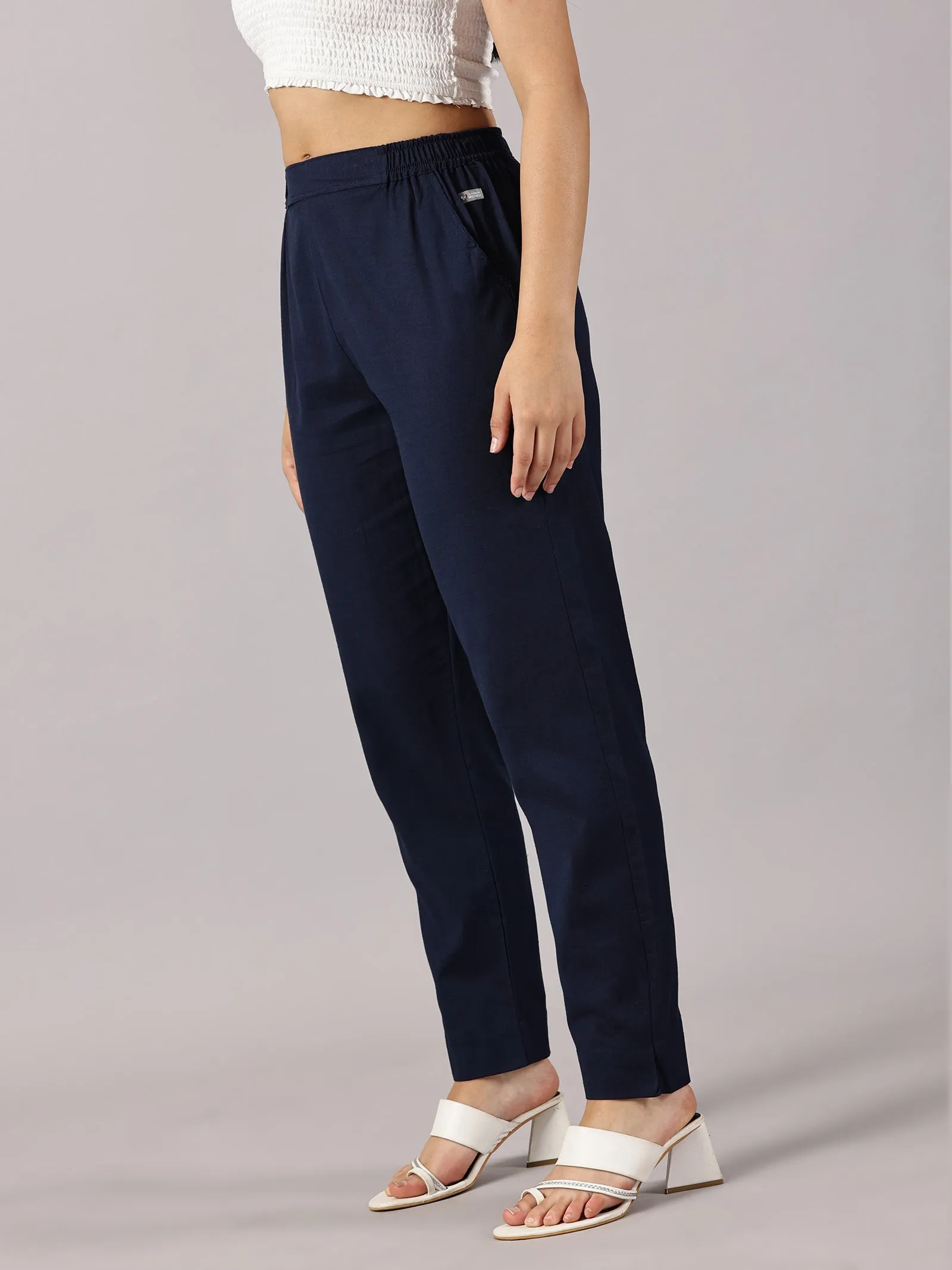 Navy Comfy Cotton Pants