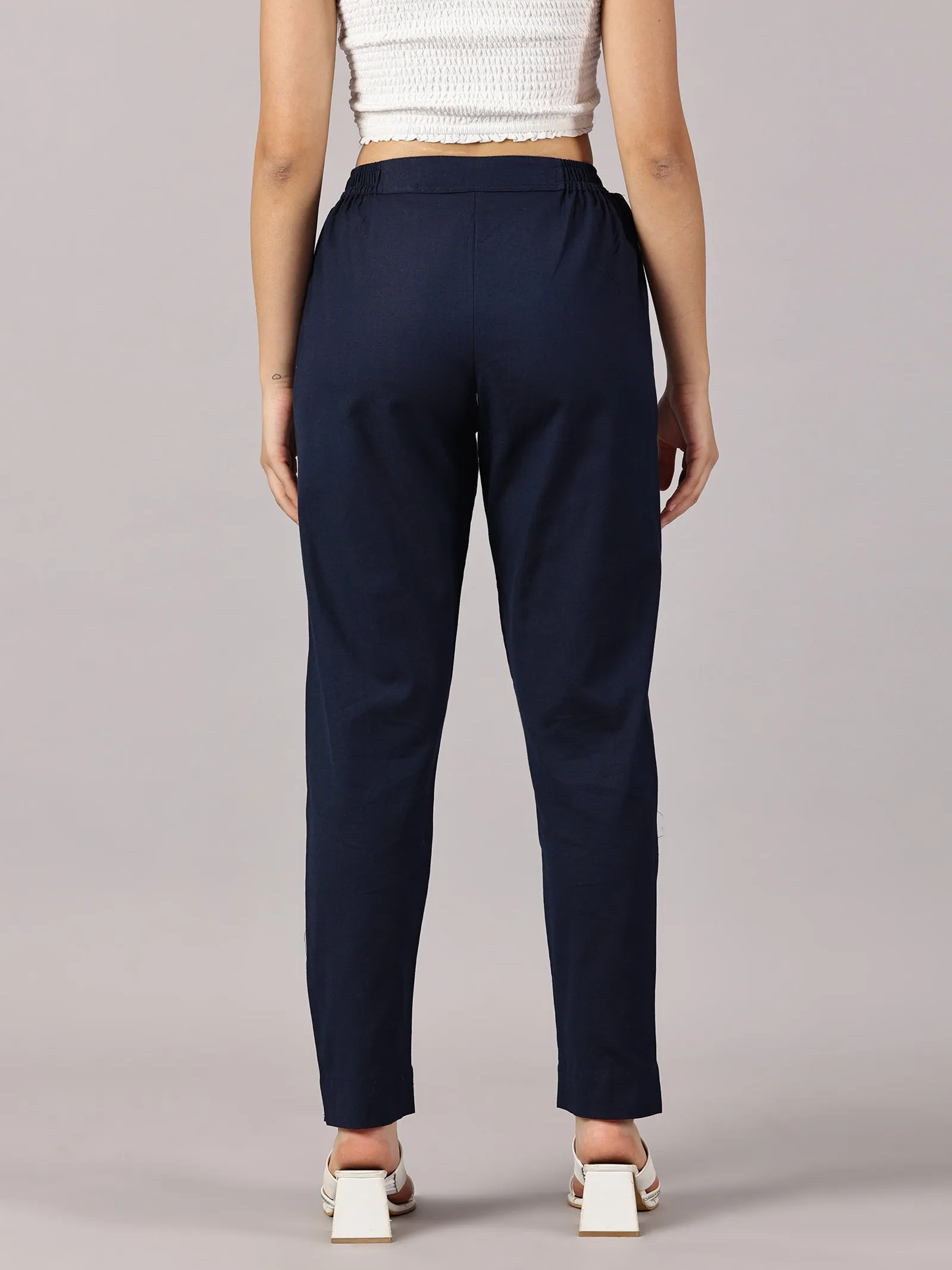 Navy Comfy Cotton Pants