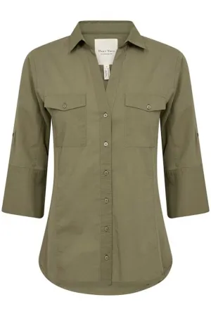 Part Two 30305975 CortniaPW Cotton Shirt Karamata Green