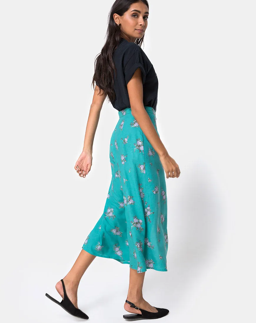 Prema Midi Skirt in Soi Rose Green