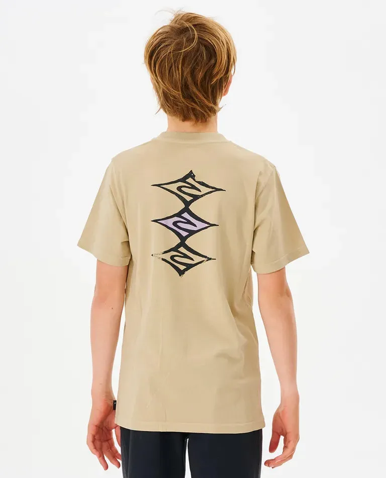Rip Curl Cosmic Tides Diamond Tee Boy - Taupe
