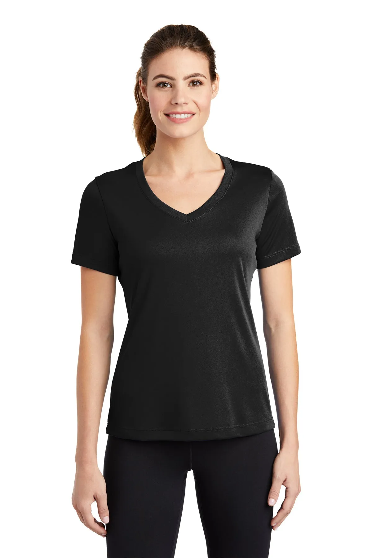 Sport-Tek Ladies PosiCharge Competitor Custom V-Neck Tee's, Black