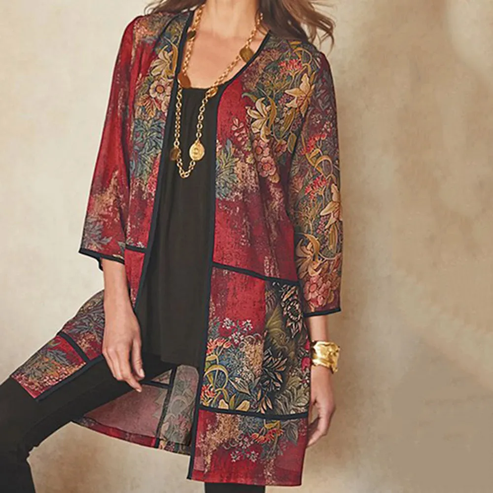 Sylis | Classy UV protection print sun protection shirt blouse